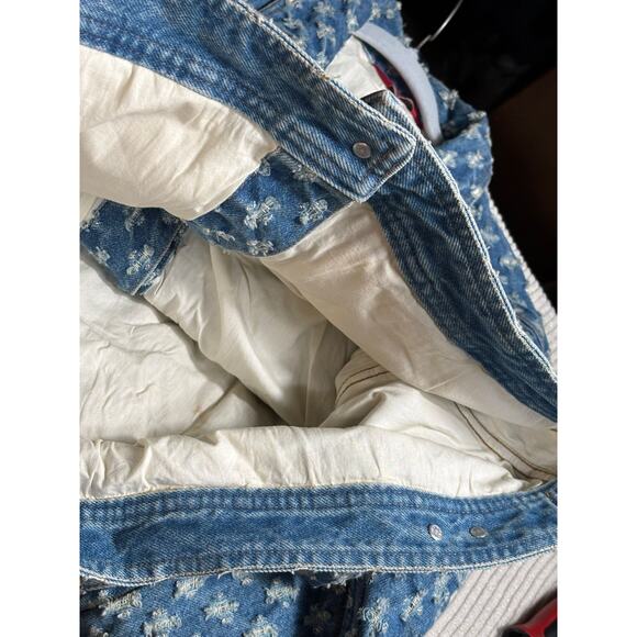 Supreme Hole Punch Denim Trucker Jacket Mens Size L - Picture 7 of 9
